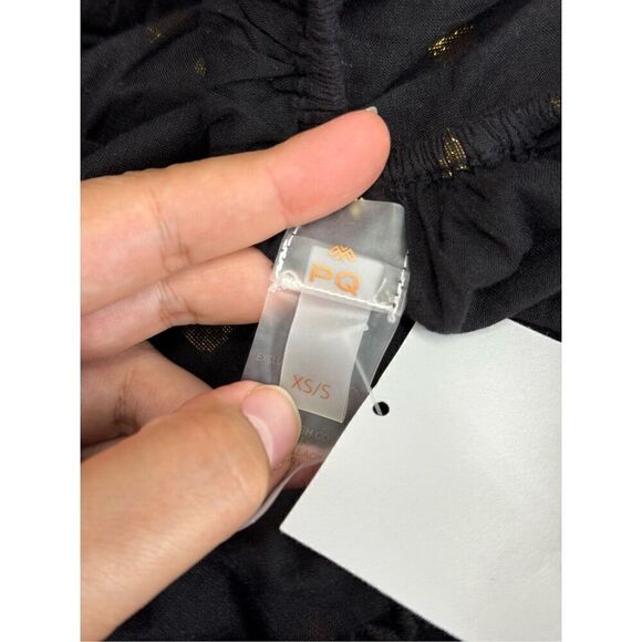 Anthropologie PQ Swim Maxi Dress Black Gold Size XS/S Shine Sleeveless NWT - Picture 6 of 10